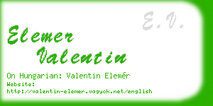 elemer valentin business card
