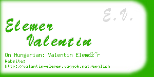 elemer valentin business card